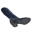 Stivale da donna in camoscio ed elasticizzato blu con mezza cerniera tacco 6 - Misure disponibili: 32, 33, 35, 43, 44, 45