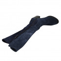 Woman's boot in blue suede and elastic material with half zipper heel 6 - Available sizes:  32, 33, 35, 43, 44, 45