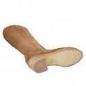 Stivale da donna in camoscio color cuoio con cerniera tacco 5 - Misure disponibili: 32, 35, 42, 45