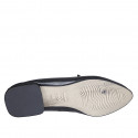 Mocassino a punta da donna in pelle nera e camoscio verde e nero tacco 2 - Misure disponibili: 32, 35, 42, 46