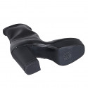Stivaletto da donna con cerniera e plateau in pelle ed elasticizzato nero tacco 10 - Misure disponibili: 33, 34, 35