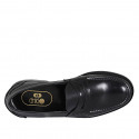 Mocasin college elegante para hombre en piel negra - Tallas disponibles:  37, 46, 47, 48, 49, 50, 51