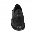 Man's elegant Penny loafer in black leather - Available sizes:  37, 46, 47, 48, 49, 50, 51