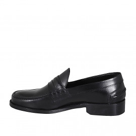 Mocasin college elegante para hombre en piel negra - Tallas disponibles:  37, 46, 47, 48, 49, 50, 51 2