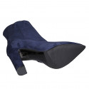 Stivaletto a punta da donna in camoscio blu con cerniera tacco 10 - Misure disponibili: 33, 35, 42, 43, 46