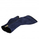 Stivaletto a punta da donna in camoscio blu con cerniera tacco 10 - Misure disponibili: 33, 35, 42, 43, 46