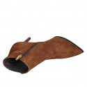 Woman's pointy ankle boot in light brown suede with elastic and zipper heel 7 - Available sizes:  35, 42, 43, 44, 45