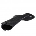 Stivale texano da donna con mezza cerniera e ricamo in pelle nera tacco 5 - Misure disponibili: 32, 33, 46