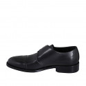 Chaussure pour hommes avec boucle et bout Brogue en cuir noir - Pointures disponibles:  36, 37, 38, 46, 47, 48, 49, 50, 51, 52