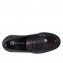 Mocassino College elegante da uomo in pelle abrasivata bordeaux - Misure disponibili: 36, 37, 38, 46, 47, 48, 49, 50, 51