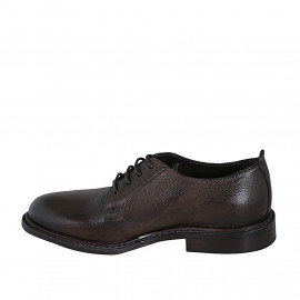 Chaussure derby avec lacets pour hommes non décoré en cuir marron - Pointures disponibles:  36, 37, 46, 47, 48, 49, 50, 51, 52, 53, 54 2