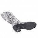 Bota para mujer con cremallera y punta redonda en piel imprimida color blanco y gris tacón 6 - Tallas disponibles:  33, 34, 35, 42, 43, 44, 47