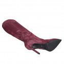 Stivale a punta da donna in camoscio bordeaux con cerniera tacco 10 - Misure disponibili: 33, 34, 35, 42, 43