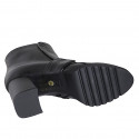 Stivaletto a punta tonda con cerniera in pelle nera con rifiniture in vernice nera tacco 7 - Misure disponibili: 42, 43, 44, 45