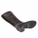 Bottes pour femmes avec fermeture Éclair et élastique en cuir marron foncé talon 5 - Pointures disponibles:  32, 33, 34, 35, 42, 43, 44, 46, 47
