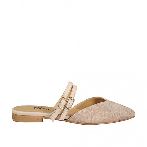 Woman's pointy closed mules in suede...