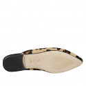 Mules fermées pour femmes avec bout pointu en cuir de veau avec fourrure tacheté et talon 2 - Pointures disponibles:  32, 33, 34, 42, 43, 44, 45, 46