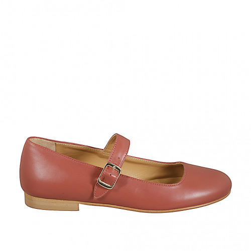 Woman's Mary Jane flat with rounded...