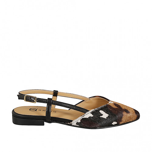 Woman's Slingback flat in spotted...