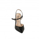 Mary Jane slingback a punta da donna in vernice nera con cinturino tacco 9 - Misure disponibili: 31, 32, 33, 34, 35, 42, 43, 44, 45