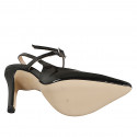 Mary Jane slingback a punta da donna in vernice nera con cinturino tacco 9 - Misure disponibili: 31, 32, 33, 34, 35, 42, 43, 44, 45