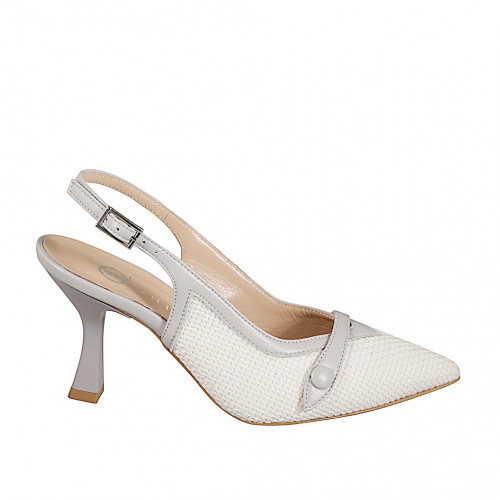 Slingback para mujer en tejido blanco...