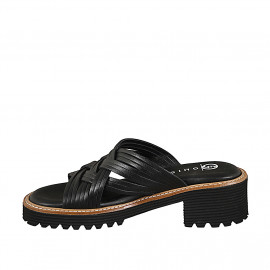 Women's mules with braided... 2