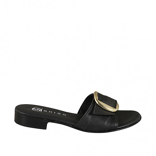 Woman's slippers with golden buckle...