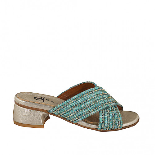 Woman's mules with crossed bands in...
