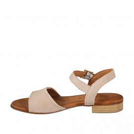 Sandales pour femmes avec courroie en daim taupe talon 2 - Pointures disponibles:  32, 33, 34, 35, 42, 43, 44, 45, 46 2