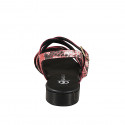 Sandales pour femmes à croiser lanières en cuir imprimé rouge et talon 2 - Pointures disponibles:  32, 33, 34, 42, 43, 44, 45, 46