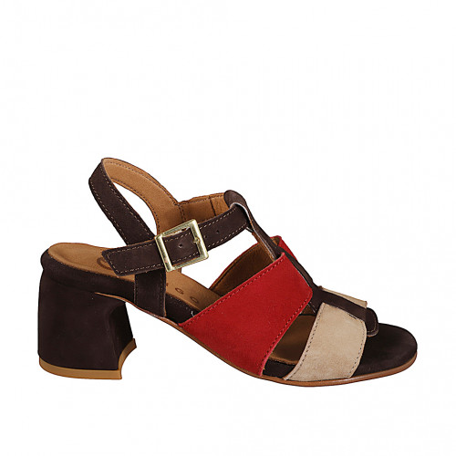 Sandales pour femmes en daim marron,...