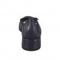 Ballerina da donna a punta tonda con puntale e fiocco in pelle blu tacco 4 - Misure disponibili: 32, 42, 43, 44, 45, 46