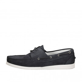 Men's boat shoe in blue nubuck 2