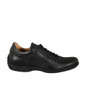 Sneaker stringata da uomo in pelle nera - Misure disponibili: 46, 47, 48, 49, 50, 51, 52