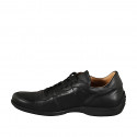 Sneaker stringata da uomo in pelle nera - Misure disponibili: 46, 47, 48, 49, 50, 51, 52