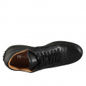 Sneaker stringata da uomo in pelle nera - Misure disponibili: 46, 47, 48, 49, 50, 51, 52