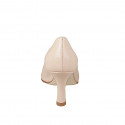 Decolté a punta da donna con plantare in memory foam in pelle nude tacco 7 - Misure disponibili: 32, 33, 34, 35, 44, 45