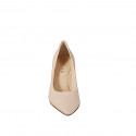 Décolleté a punta da donna con plantare in memory foam in pelle nude tacco 7 - Misure disponibili: 32, 33, 34, 35, 44, 45