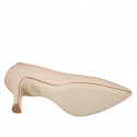 Décolleté a punta da donna con plantare in memory foam in pelle nude tacco 7 - Misure disponibili: 32, 33, 34, 35, 44, 45