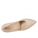 Decolté a punta da donna con plantare in memory foam in pelle nude tacco 7 - Misure disponibili: 32, 33, 34, 35, 44, 45