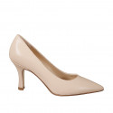 Décolleté a punta da donna con plantare in memory foam in pelle nude tacco 7 - Misure disponibili: 32, 33, 34, 35, 44, 45