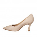 Decolté a punta da donna con plantare in memory foam in pelle nude tacco 7 - Misure disponibili: 32, 33, 34, 35, 44, 45