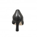 Decolté a punta da donna con plantare in memory foam in pelle nera tacco 7 - Misure disponibili: 32, 33, 34, 35, 43, 45