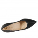 Décolleté a punta da donna con plantare in memory foam in pelle nera tacco 7 - Misure disponibili: 32, 33, 34, 35, 43, 45
