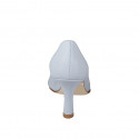 Decolté a punta da donna con plantare in memory foam in pelle celeste tacco 7 - Misure disponibili: 32, 33, 34, 35, 42, 43, 44, 45