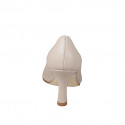 Decolté a punta da donna con plantare in memory foam in pelle sabbia tacco 7 - Misure disponibili: 32, 33, 34, 35, 42, 43, 44, 45