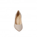 Décolleté a punta da donna con plantare in memory foam in pelle sabbia tacco 7 - Misure disponibili: 32, 33, 34, 35, 42, 43, 44, 45