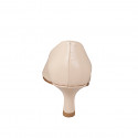 Décolleté a punta da donna con plantare in memory foam in pelle nude tacco 5 - Misure disponibili: 32, 34, 35, 42, 43, 44, 45