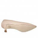 Décolleté a punta da donna con plantare in memory foam in pelle nude tacco 5 - Misure disponibili: 32, 34, 35, 42, 43, 44, 45
